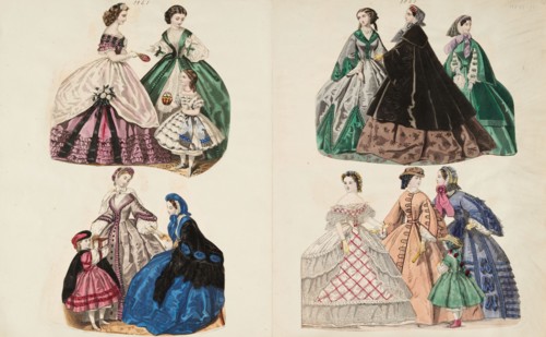 Costume plates, 1860-1861. Creator: Unknown.