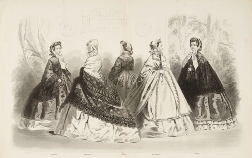 Fashion plate - Journal des Demoiselles V, 1861. Creator: Gilquin & Dupain.