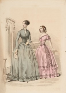Fashion Plate - Journal des Demoiselles, 1857. Creator: Damours.
