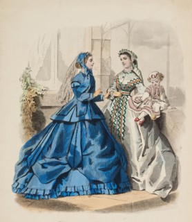 Fashion plate - Journal des Demoiselles, 1865. Creator: Gilquin fils.