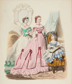 Fashion plate - Journal des Demoiselles II, 1866. Creator: Gilquin fils.