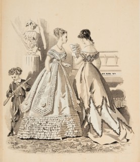Fashion plate - Journal des Demoiselles I, 1868. Creator: Emile Préval.