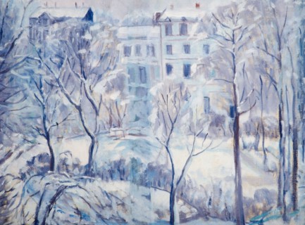 Snow In Russell Square, 1940. Creator: Stanislawa Karlowska.