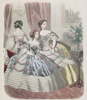 Fashion plate from Le Monde Elégant, 1859. Creator: Unknown.