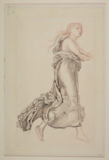 Female - Drapery Study of Flying Drapery, 1865-66. Creator: Sir Edward Coley Burne-Jones.