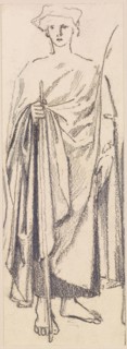 Drapery Study of a Young Man, 1861-64. Creator: Sir Edward Coley Burne-Jones.