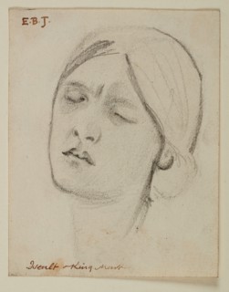 King Mark and La Belle Iseult - Study for the Head of Iseult, 1862. Creator: Sir Edward Coley Burne-Jones.
