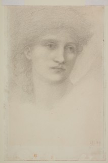 Cupid delivering Psyche - Study of Maria Zambaco for head of Psyche, 1867. Creator: Sir Edward Coley Burne-Jones.
