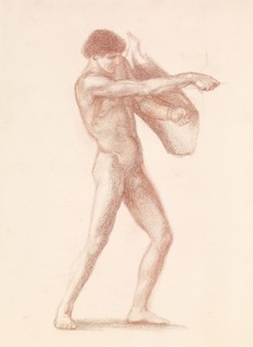 St George Series - Male Nude - Study of St George for 'St George slaying the Dragon', 1865-66. Creator: Sir Edward Coley Burne-Jones.