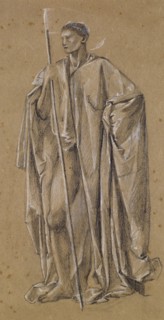 Drapery Study for St John the Baptist, 1865-66. Creator: Sir Edward Coley Burne-Jones.