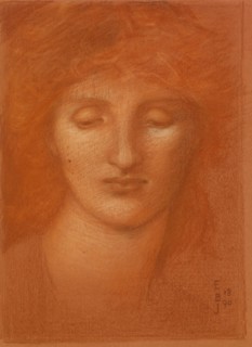 The Star of Bethlehem - Study for the Angel's Head, 1890. Creator: Sir Edward Coley Burne-Jones.