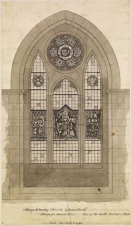 Design For Stained Glass - Kings Stanley Church, Gloucestershire, 1860-62. Creator: Philip Webb.