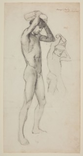 Male Nude - Studies for The Stoning of St Stephen, 1863. Creator: Sir Edward Coley Burne-Jones.