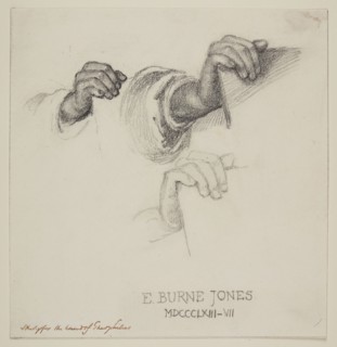St Theophilus and the Angel - Study for the Hand of Theophilus, 1863-67. Creator: Sir Edward Coley Burne-Jones.