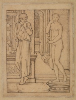 Pygmalion and the Image - Study for Pygmalion gazing at the Image, 1867. Creator: Sir Edward Coley Burne-Jones.