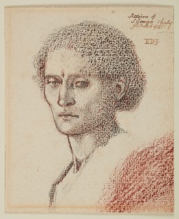 St George Series - Head Study of St George for 'The Return of St George and the Princess', 1865-66. Creator: Sir Edward Coley Burne-Jones.