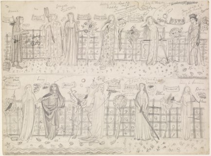 Chaucer's 'Legend of Good Women' - sketch, c1864. Creator: Sir Edward Coley Burne-Jones.