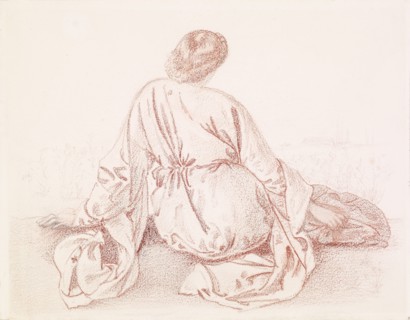 Green Summer - Study of Back of Seated Girl, 1863-64. Creator: Sir Edward Coley Burne-Jones.