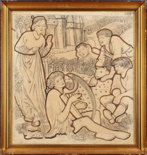 The Madness of Sir Tristram, 1862. Creator: Sir Edward Coley Burne-Jones.