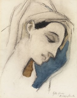 Virgin Mary, after El Greco, 1942. Creator: Helene Schjerfbeck.