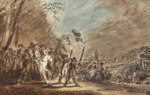 Cavalry and torches, 1700-1799. Creator: Unknown.