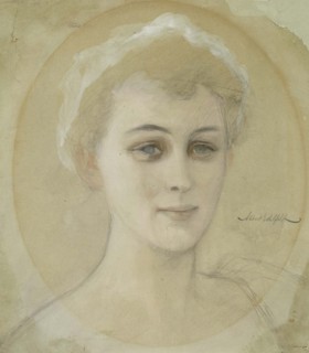 Portrait Study of Baroness Naomi (Emi) de la Chapelle, 1893. Creator: Albert Edelfelt.