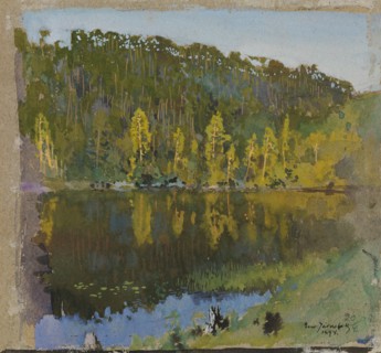 Forest Pond, Landscape Study, 1894. Creator: Eero Jarnefelt.
