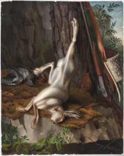 Shot Hare and Hunting Equipment, 1834. Creator: Wilhelm von Wright.