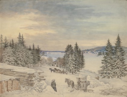 Winter Landscape from Savo, 1840-1849. Creator: Magnus von Wright.