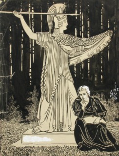 Cover image of the Ateneum magazine, published by Wentzel Hagelstam, 1898. Creator: Albert Edelfelt.