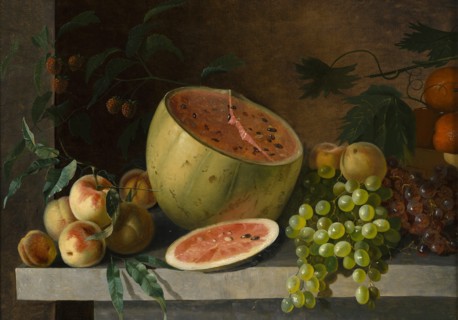 Melon, peaches and grapes, 1830-1859. Creator: Ivan Timofejevits Hrutski.