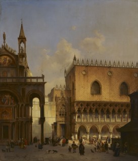 At the St Mark's Square in Venice, 1844. Creator: Ivo Ambroise Vermeersch.
