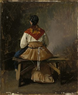 Seated peasant woman, mid-late 19th century. Creator: Nikolai Dmitrievich Dmitriev-Orenburgsky.