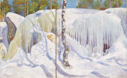 Rock Covered in Ice and Snow, 1911. Creator: Pekka Halonen.
