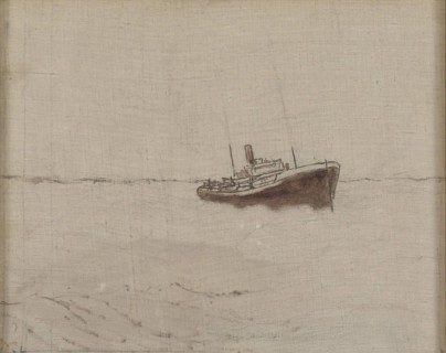 A ship at sea. Creator: Oscar Kleineh.