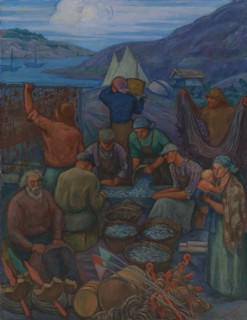 Fishermen, 1938. Creator: Anton Lindforss.