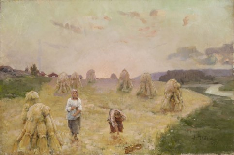 Harvest folk, 1883. Creator: Aukusti Uotila.