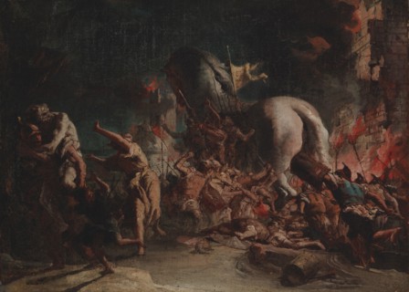 The Greeks Sacking Troy, 1773-1775. Creator: Giovanni Domenico Tiepolo.
