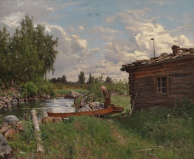 By a Stream, 1870-1879. Creator: Hjalmar Munsterhjelm.