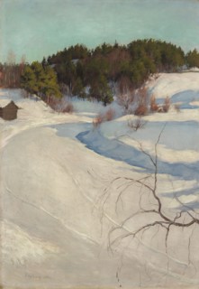 Winter Landscape, Myllykylä, 1896. Creator: Pekka Halonen.