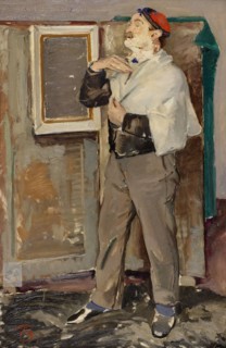 The painter Henrik Schouboe shaving, 1927. Creator: Peter Rostrup Boyesen.