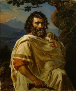 Italian Man with a Child, 1860. Creator: Robert Wilhelm Ekman.