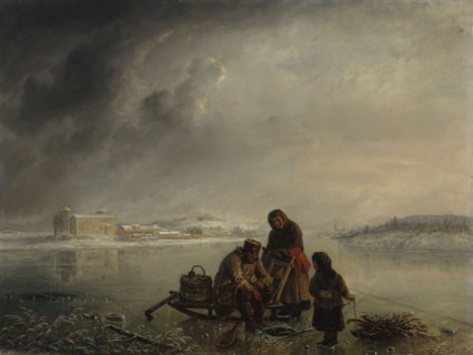 Winter Fishing in Front of Turku, 1872. Creator: Robert Wilhelm Ekman.