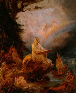 Väinämöinen Playing the Kantele, study. Creator: Robert Wilhelm Ekman.