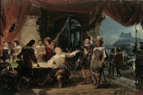 Gustav II Adolf and His War Council at Würzburg, sketch, 1856. Creator: Robert Wilhelm Ekman.