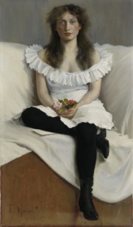 Portrait of a Young Woman in White, 1893. Creator: Torsten Wasastjerna.