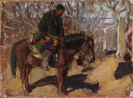 Native American on Horseback, 1925. Creator: Akseli Gallen-Kallela.