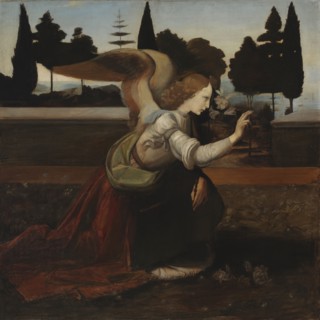 Angel, detail copy after Leonardo da Vinci's painting Annunciation, 1895. Creator: Magnus Enckell.