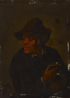 A man holding a glass, c1650s. Creator: David Teniers II.