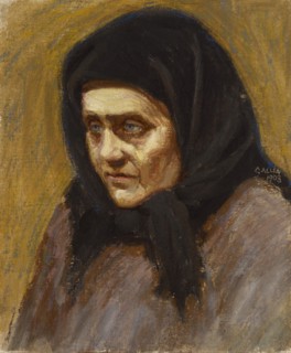 A woman with a black scarf, 1903. Creator: Akseli Gallen-Kallela.
